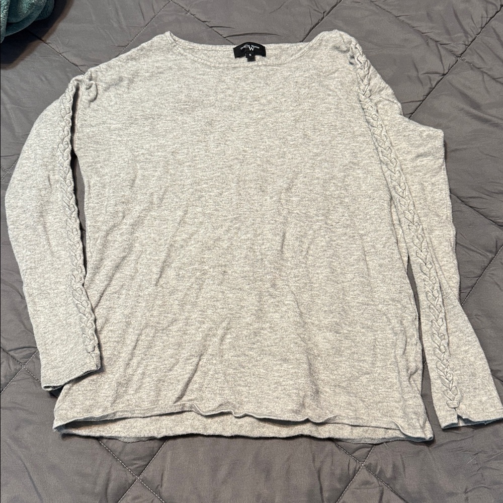 Braided sleeve sweater